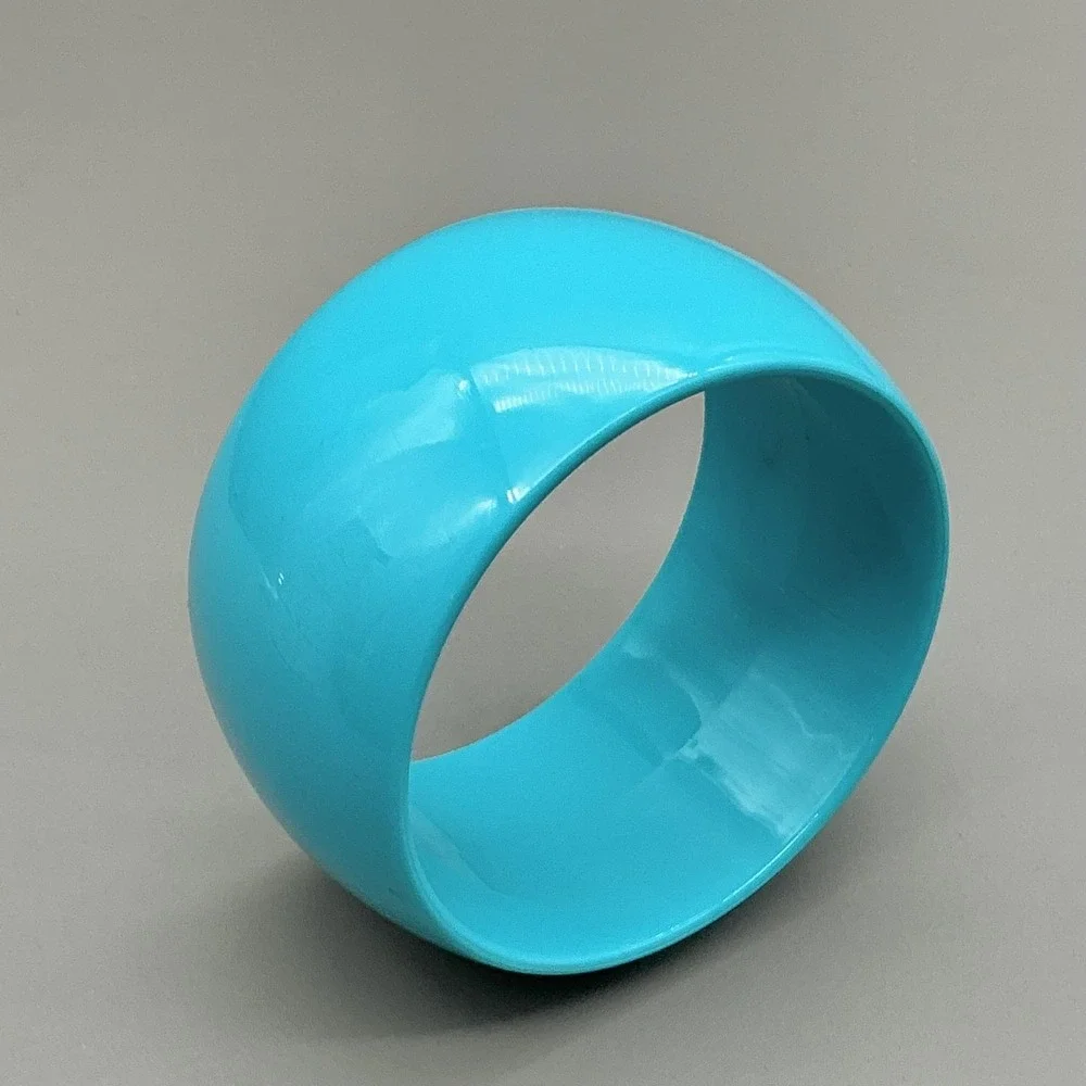 Bracelet Blue Plastic Wide Bangle Chunky Womens 7.5 Inch Fashion Costume Jewelry